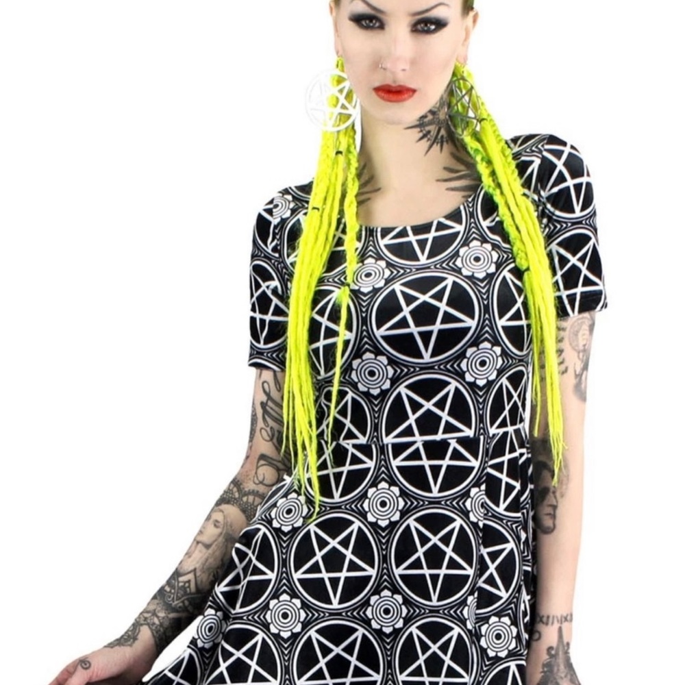 Killstar Pentagram Patterned Dress - image 3